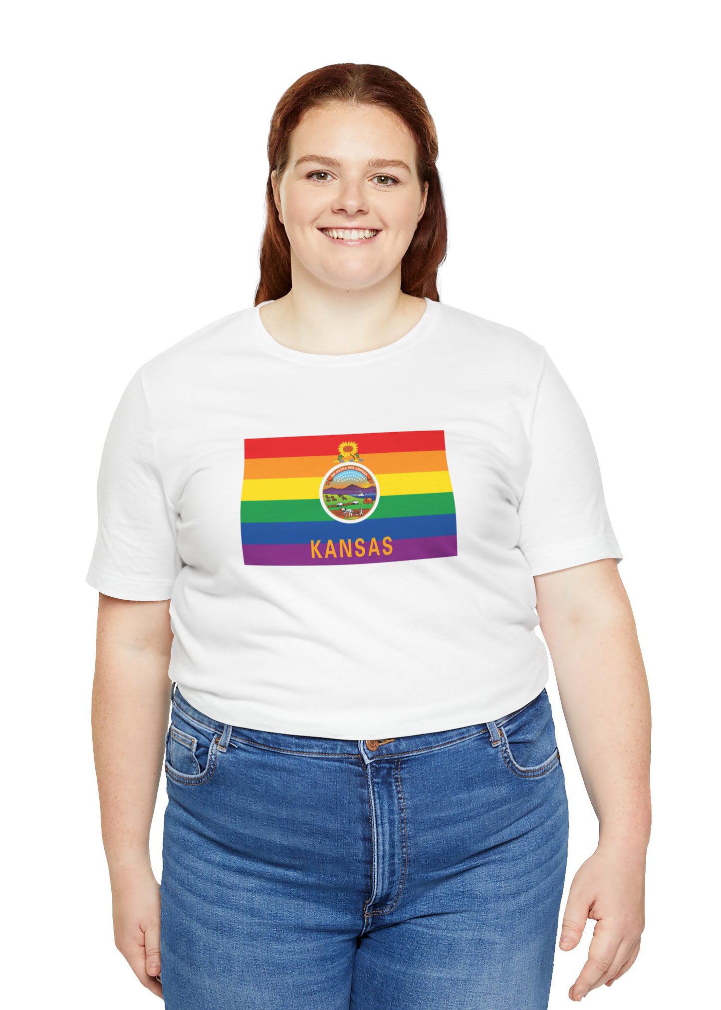 Kansas Rainbow Pride Flag T-shirt, Several Color Options