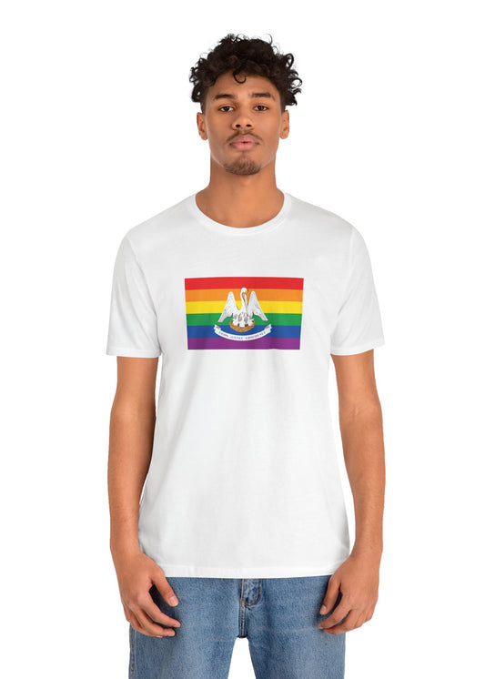 Louisiana Rainbow Pride Flag T-shirt, Several Color Options