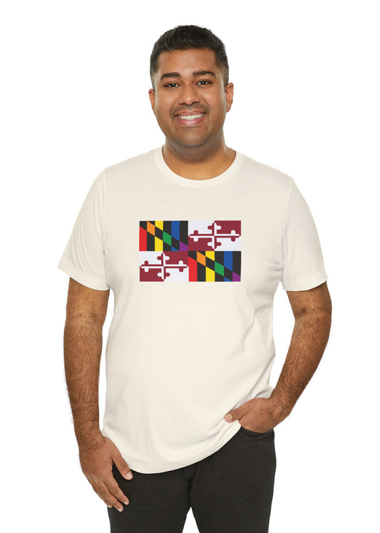 Maryland Rainbow Pride Flag T-shirt, Several Color Options
