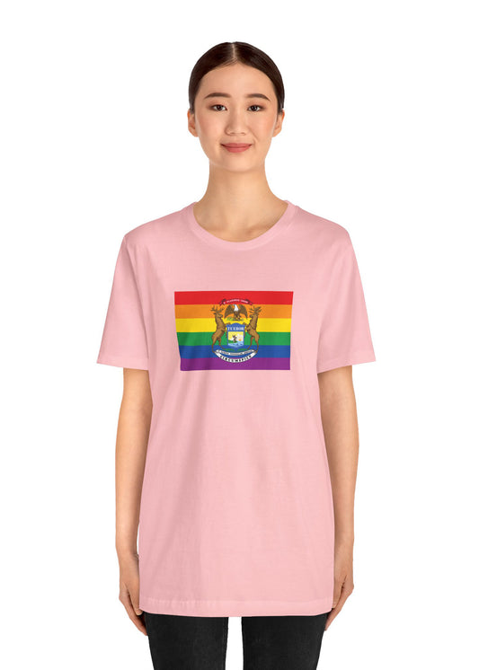 Michigan Rainbow Pride Flag T-shirt, Several Color Options