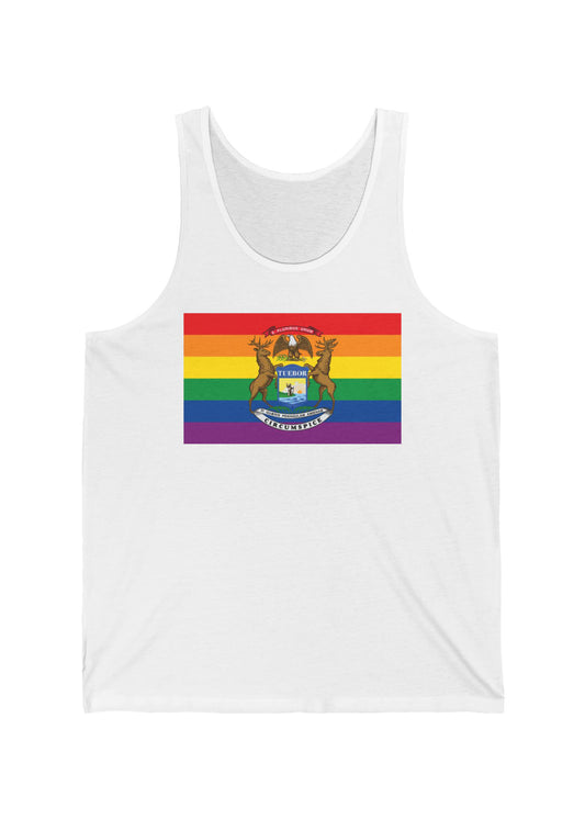 Michigan Rainbow Pride Flag Jersey Tank