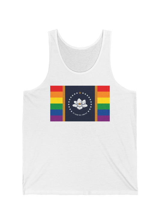 Mississippi Rainbow Pride Flag Jersey Tank