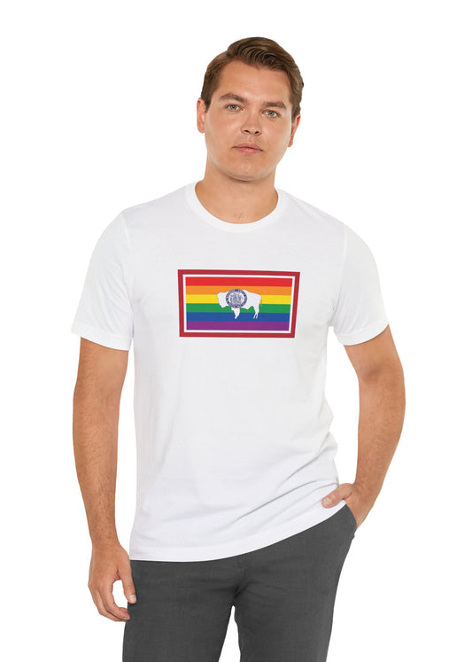 Wyoming Rainbow Pride Flag T-shirt, Several Color Options