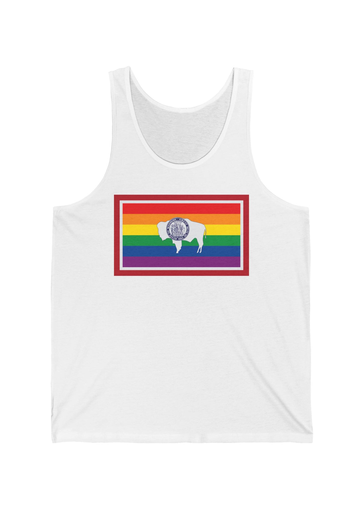 Wyoming Rainbow Pride Flag Jersey Tank