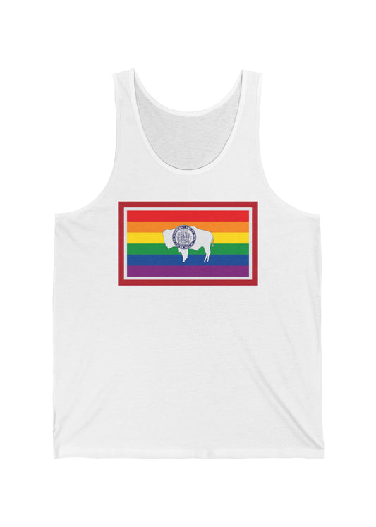 Wyoming Rainbow Pride Flag Jersey Tank