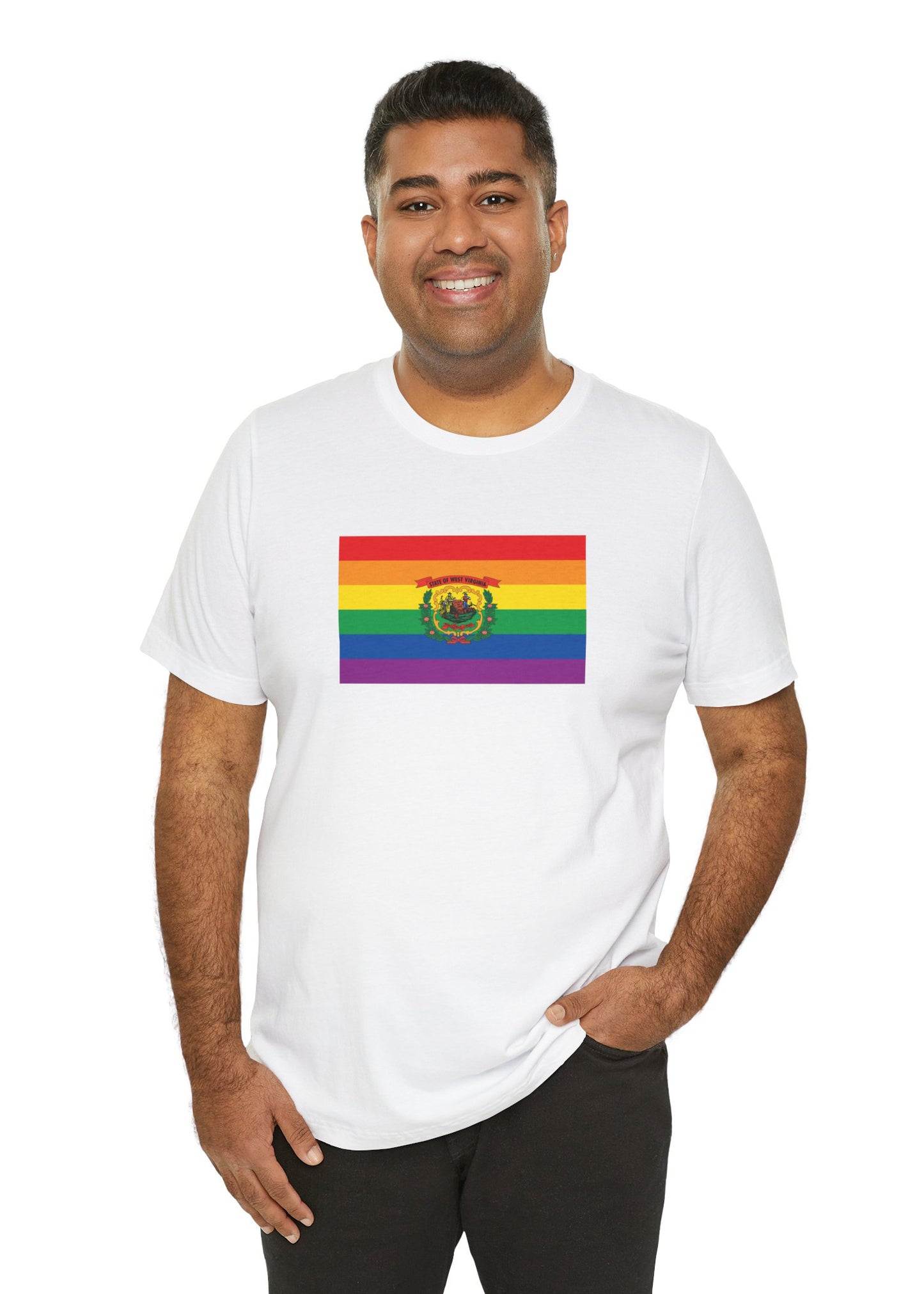 West Virginia Rainbow Pride Flag T-shirt, Several Color Options