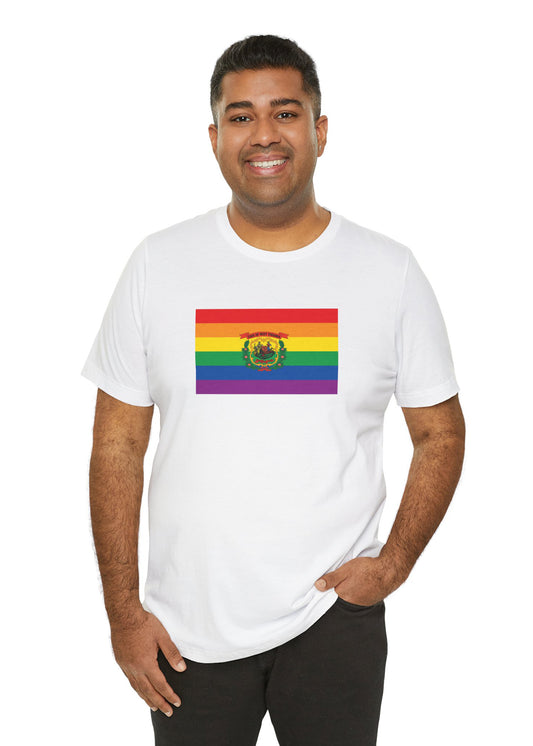 West Virginia Rainbow Pride Flag T-shirt, Several Color Options