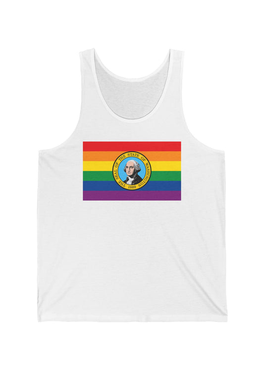 Washington Rainbow Pride Flag Jersey Tank