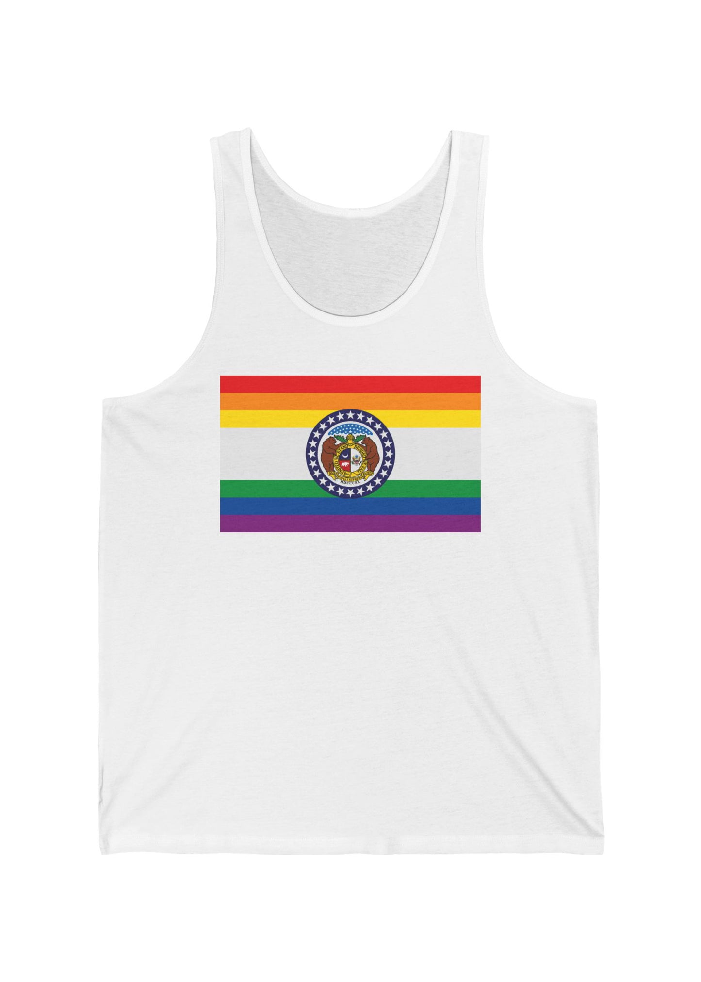 Missouri Rainbow Pride Flag Jersey Tank