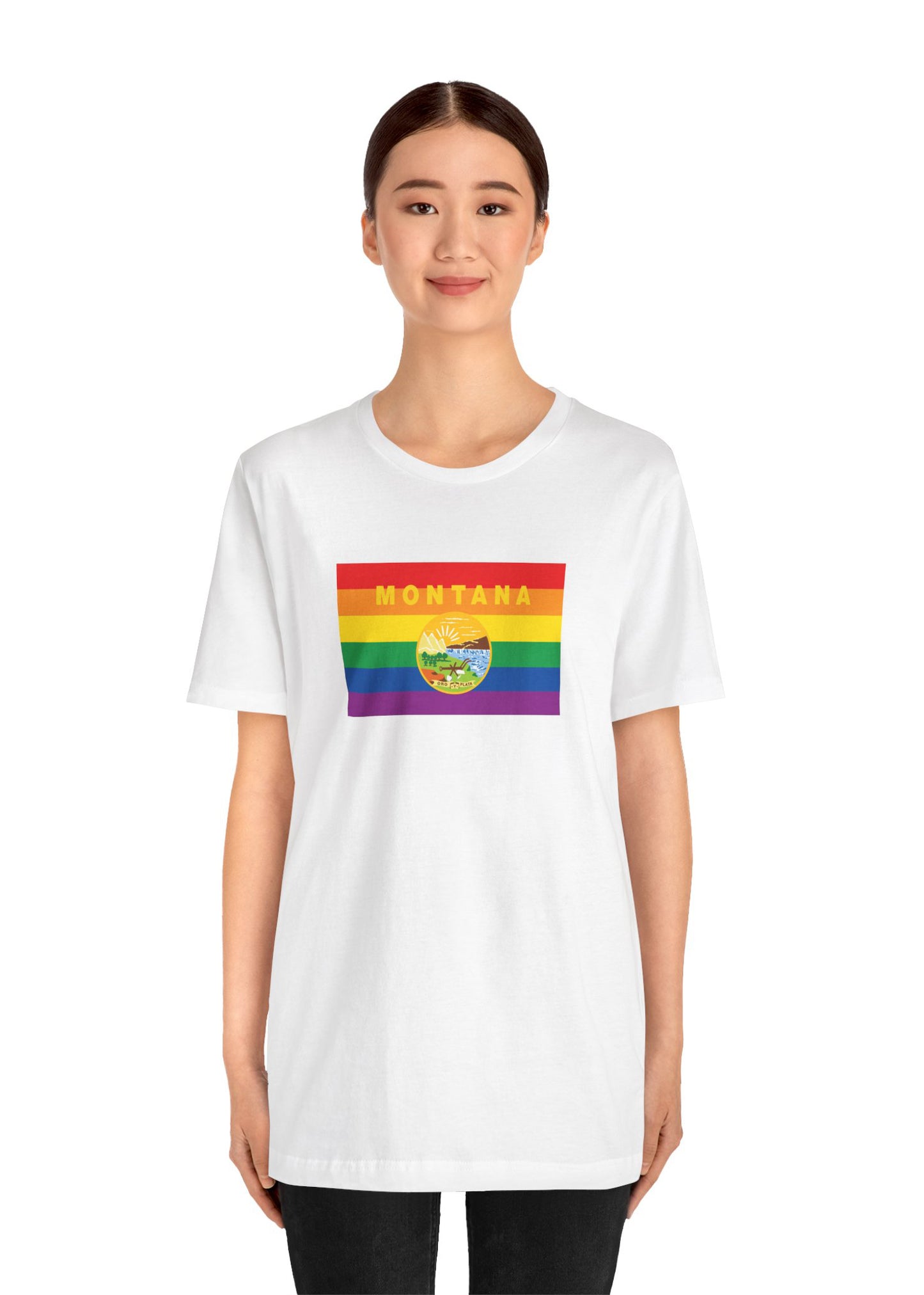 Montana Rainbow Pride Flag T-shirt, Several Color Options