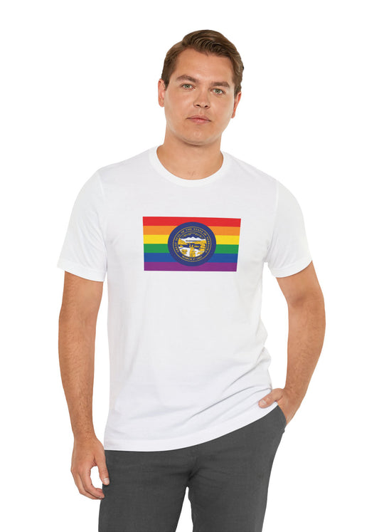 Nebraska Rainbow Pride Flag T-shirt, Several Color Options