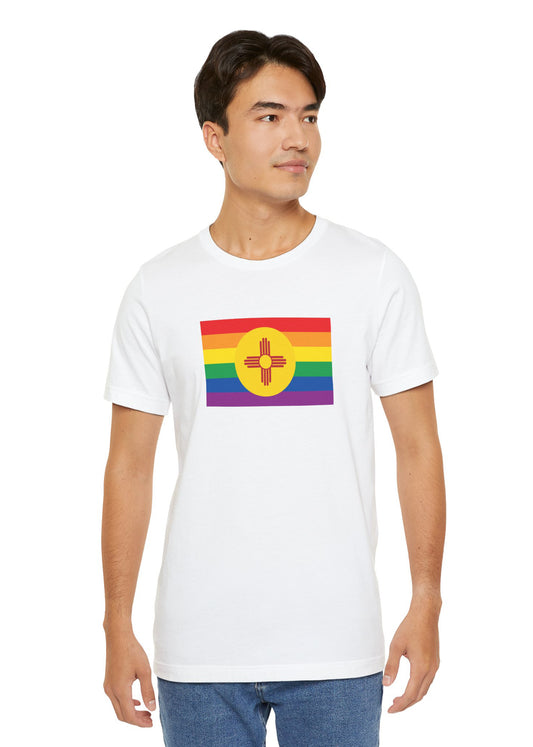 New Mexico Rainbow Pride Flag T-shirt, Several Color Options