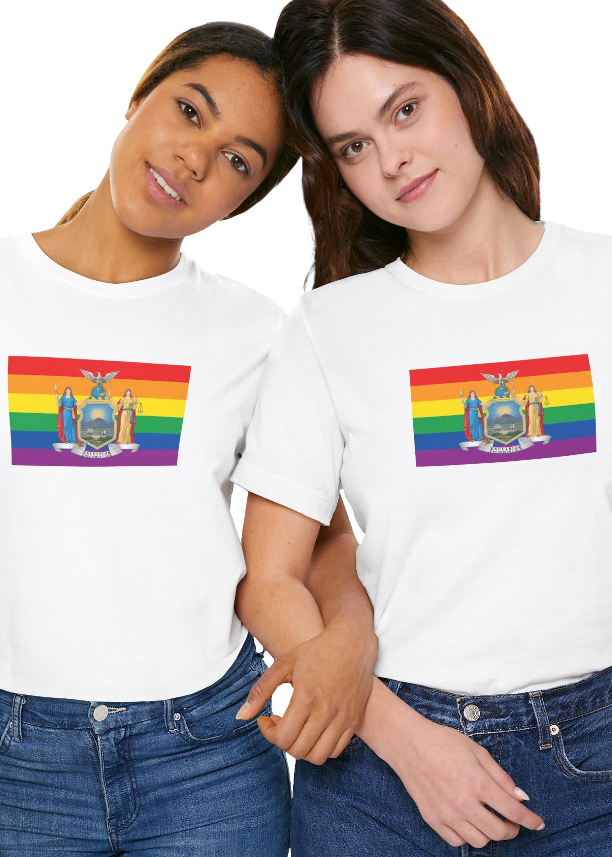 New York Rainbow Pride Flag T-shirt, Several Color Options