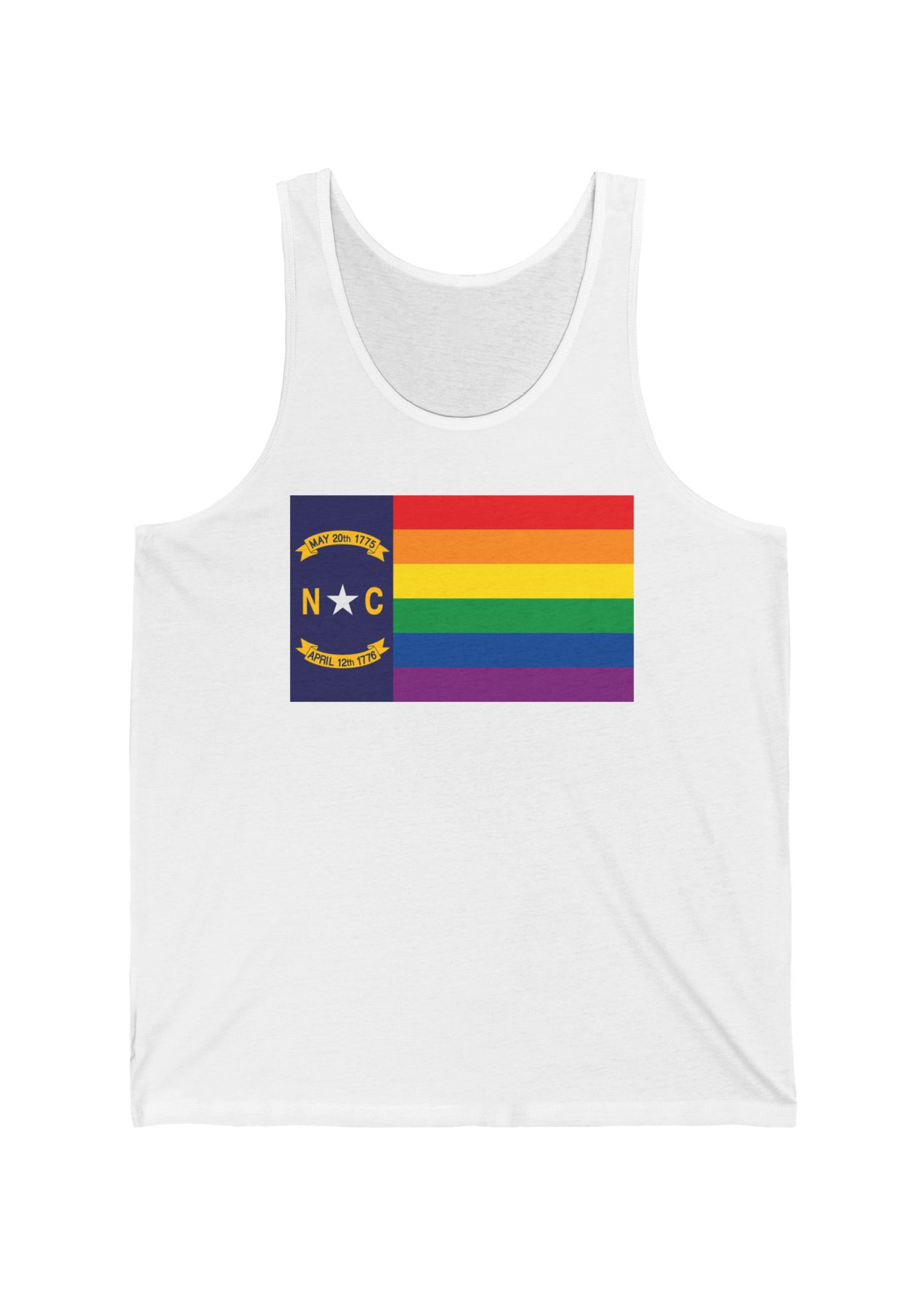 North Carolina Rainbow Pride Flag Jersey Tank