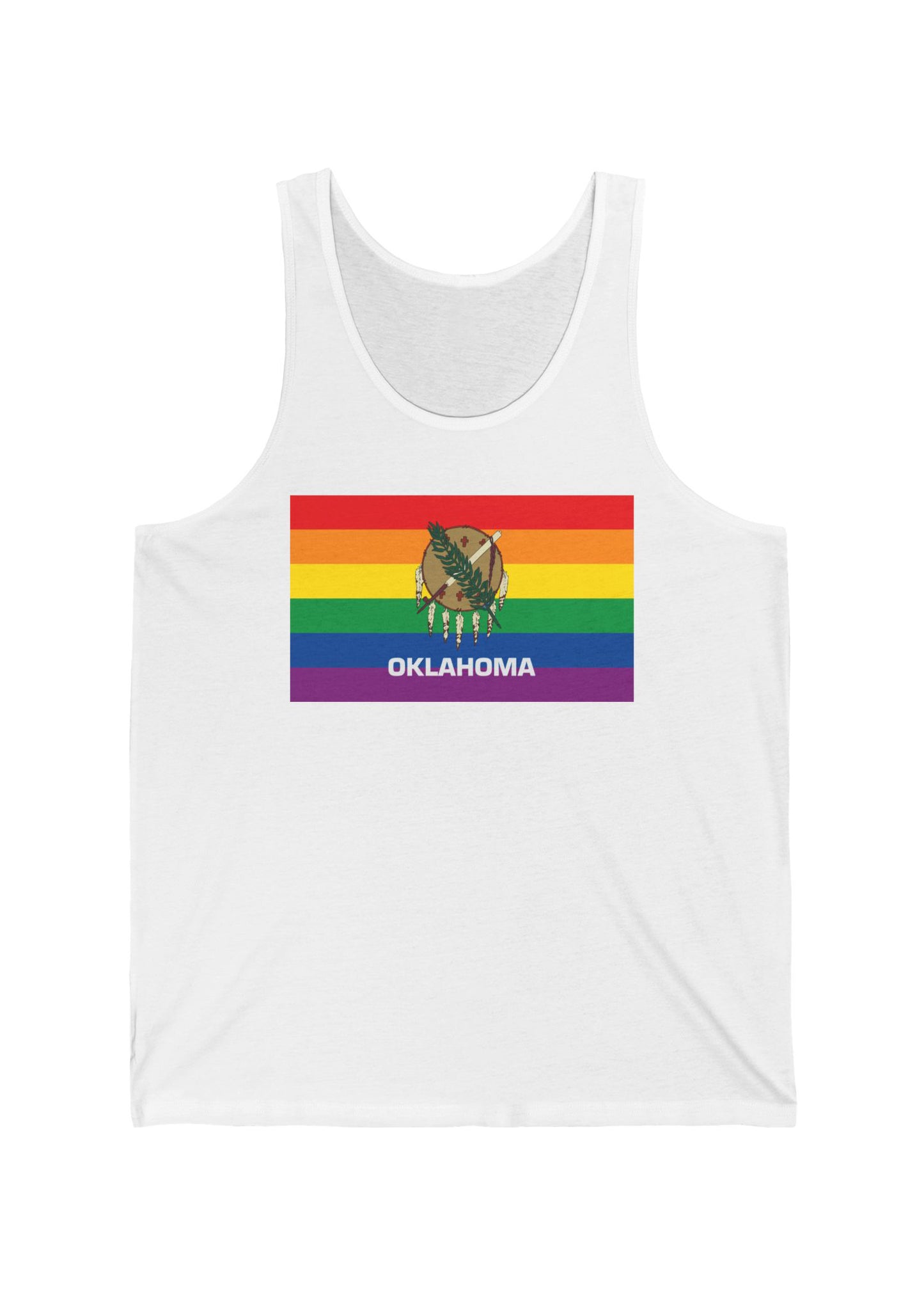 Oklahoma Rainbow Pride Flag Jersey Tank