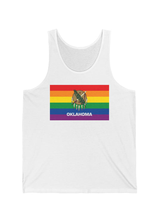 Oklahoma Rainbow Pride Flag Jersey Tank