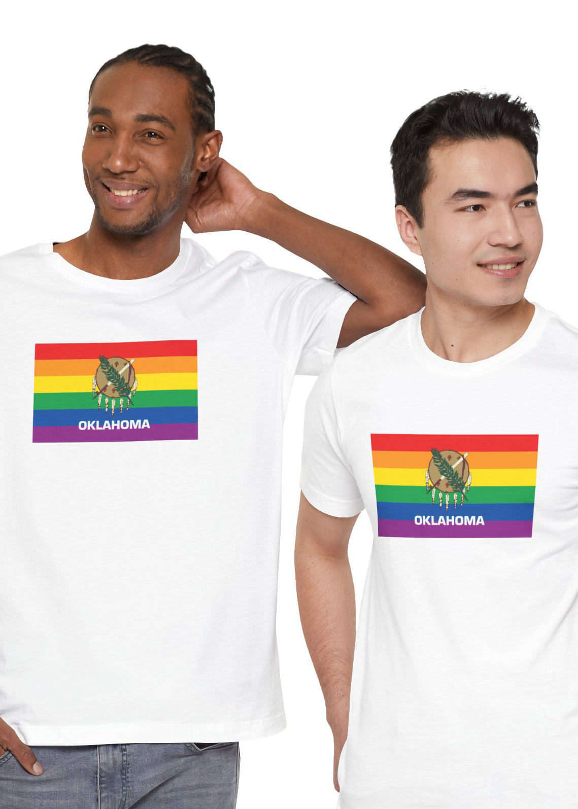 Oklahoma Rainbow Pride Flag T-shirt, Several Color Options