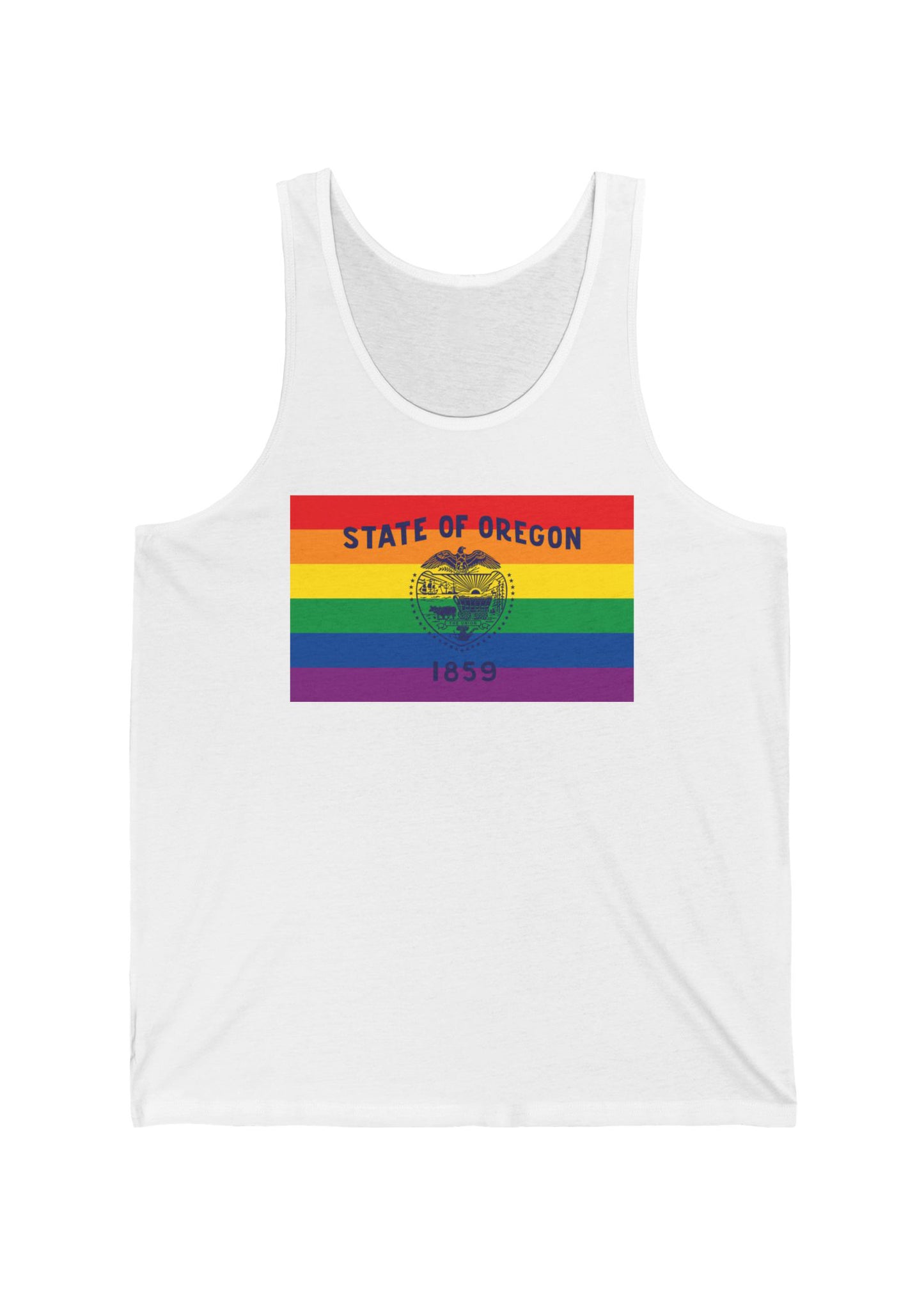 Oregon Rainbow Pride Flag Jersey Tank