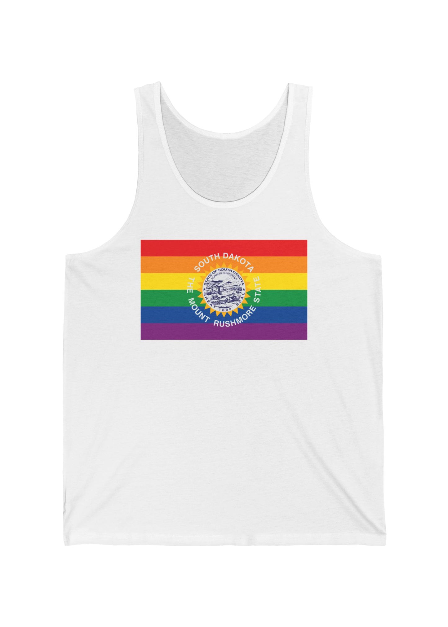 South Dakota Rainbow Pride Flag Jersey Tank