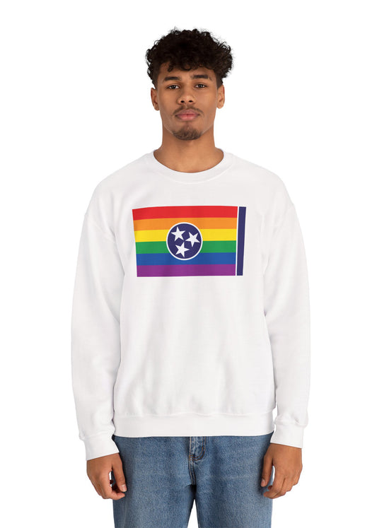 Tennessee Rainbow Pride Flag Unisex Crewneck Sweatshirt—White, Black or Light Pink