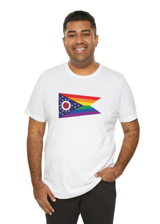 Ohio Rainbow Pride Flag T-shirt, Several Color Options