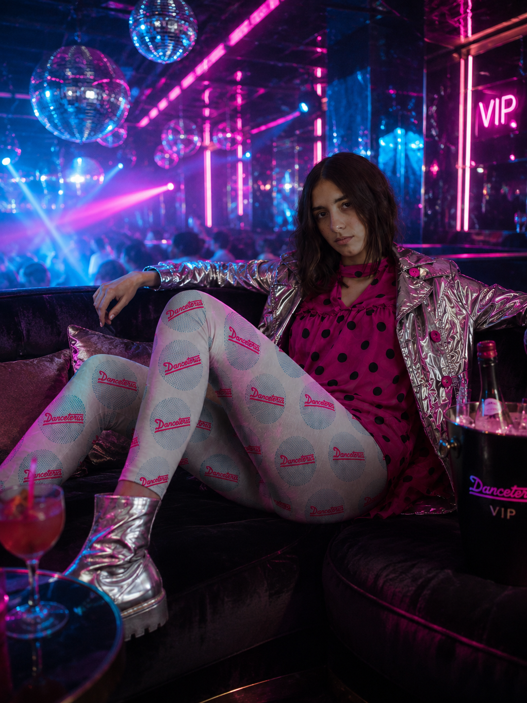 Danceteria High Waisted Yoga Leggings, All Over Print Deco