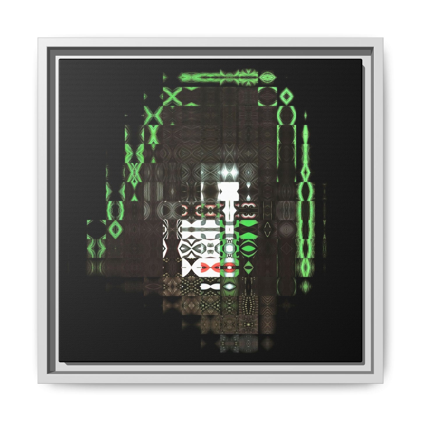 Knights In Satan's Service, Catman Abstract Portrait Collage Art — Matte Canvas, Framed (Multi-color options)