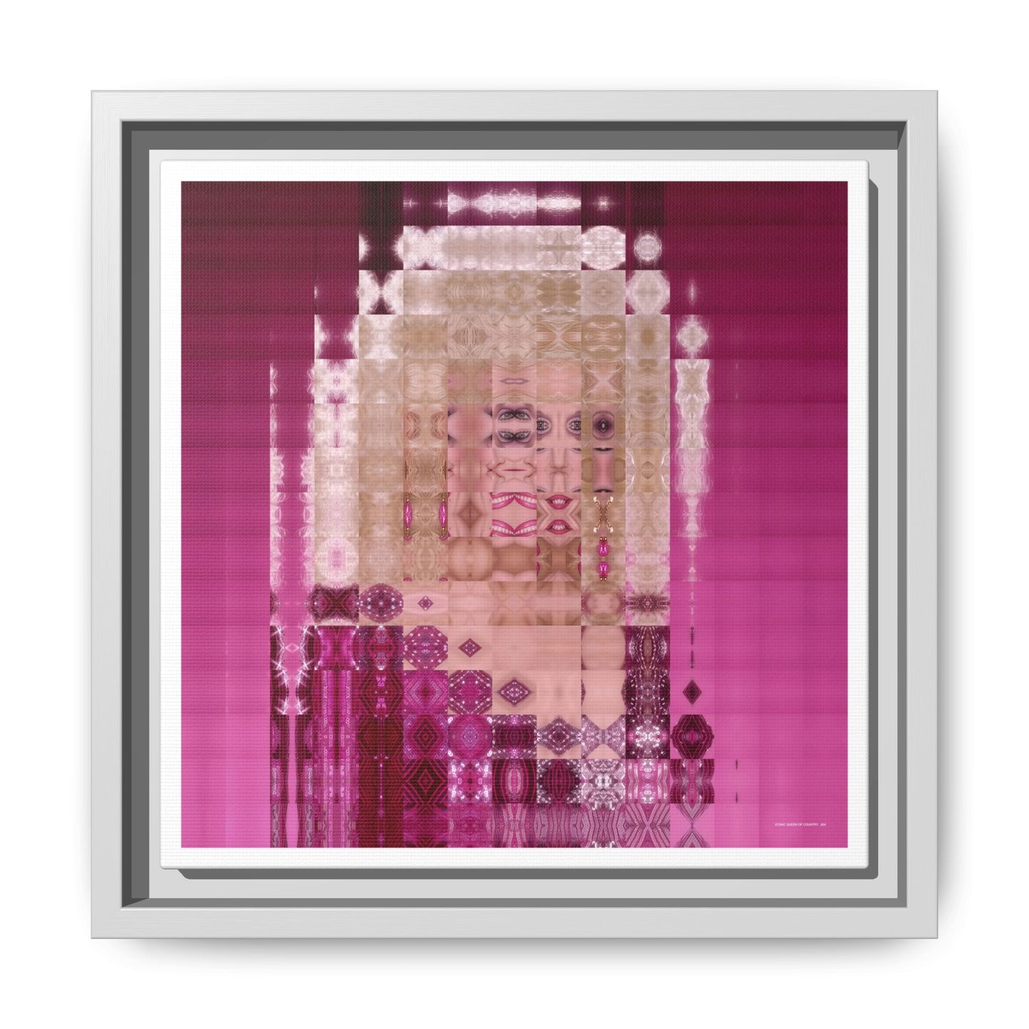 Iconic Queen of Country IV, Dolly Abstract Portrait Collage Art — Matte Canvas, Framed (Multi-color options)