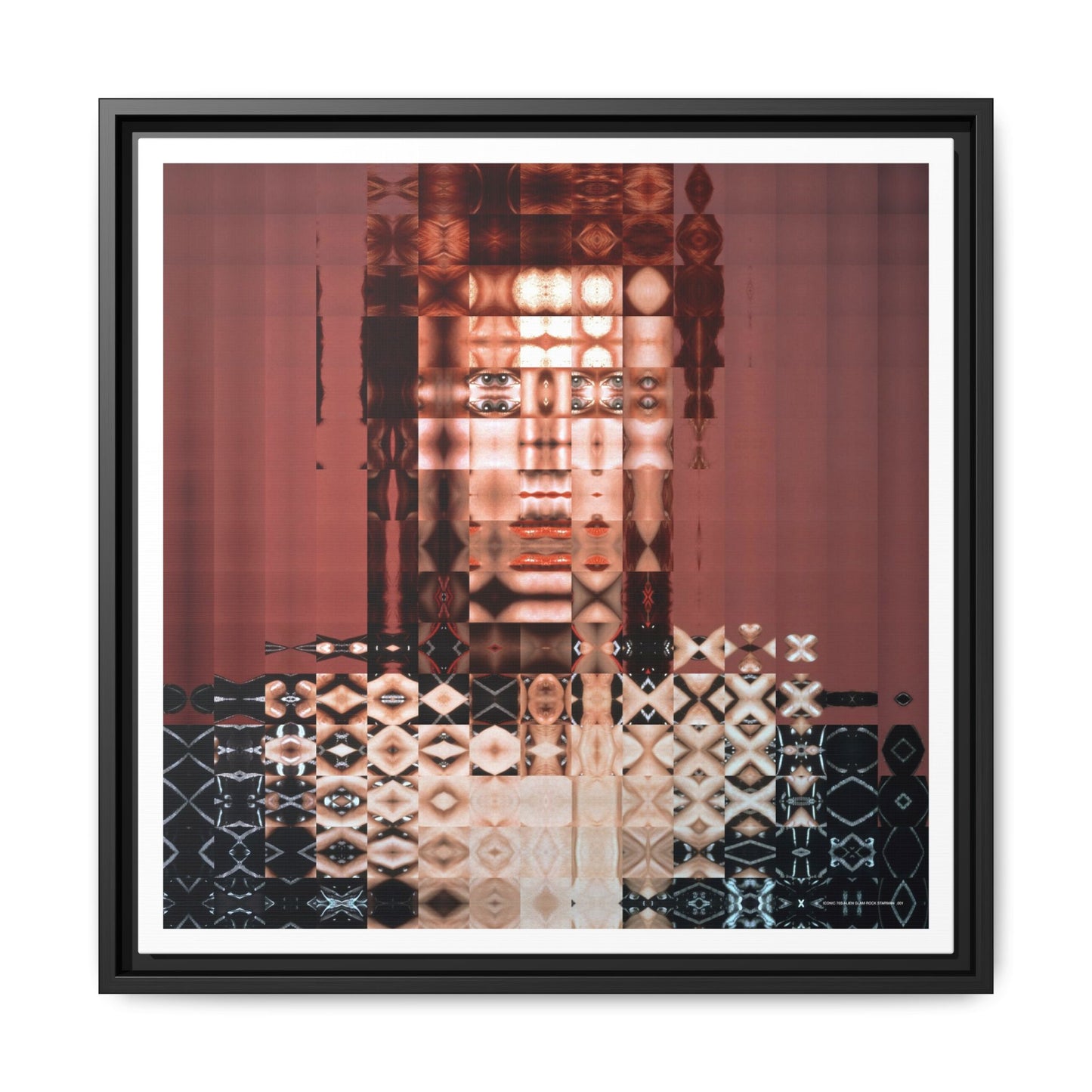 Iconic 70s Alien Glam Rock Starman Abstract Portrait Collage Art — Matte Canvas, Framed (Multi-color options)
