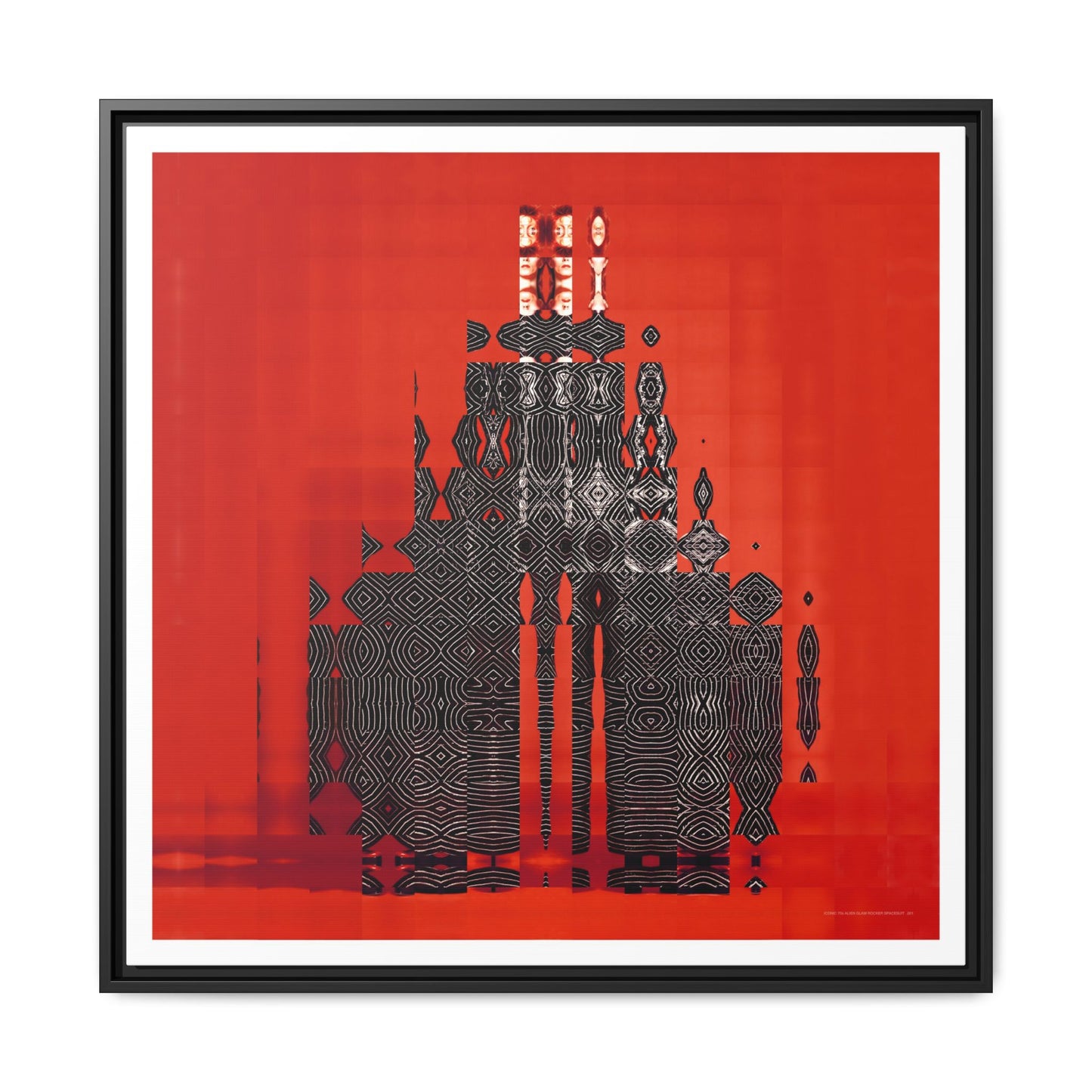 Iconic 70s Alien Glam Rocker Spacesuit Abstract Portrait Collage Art — Matte Canvas, Framed (Multi-color options)