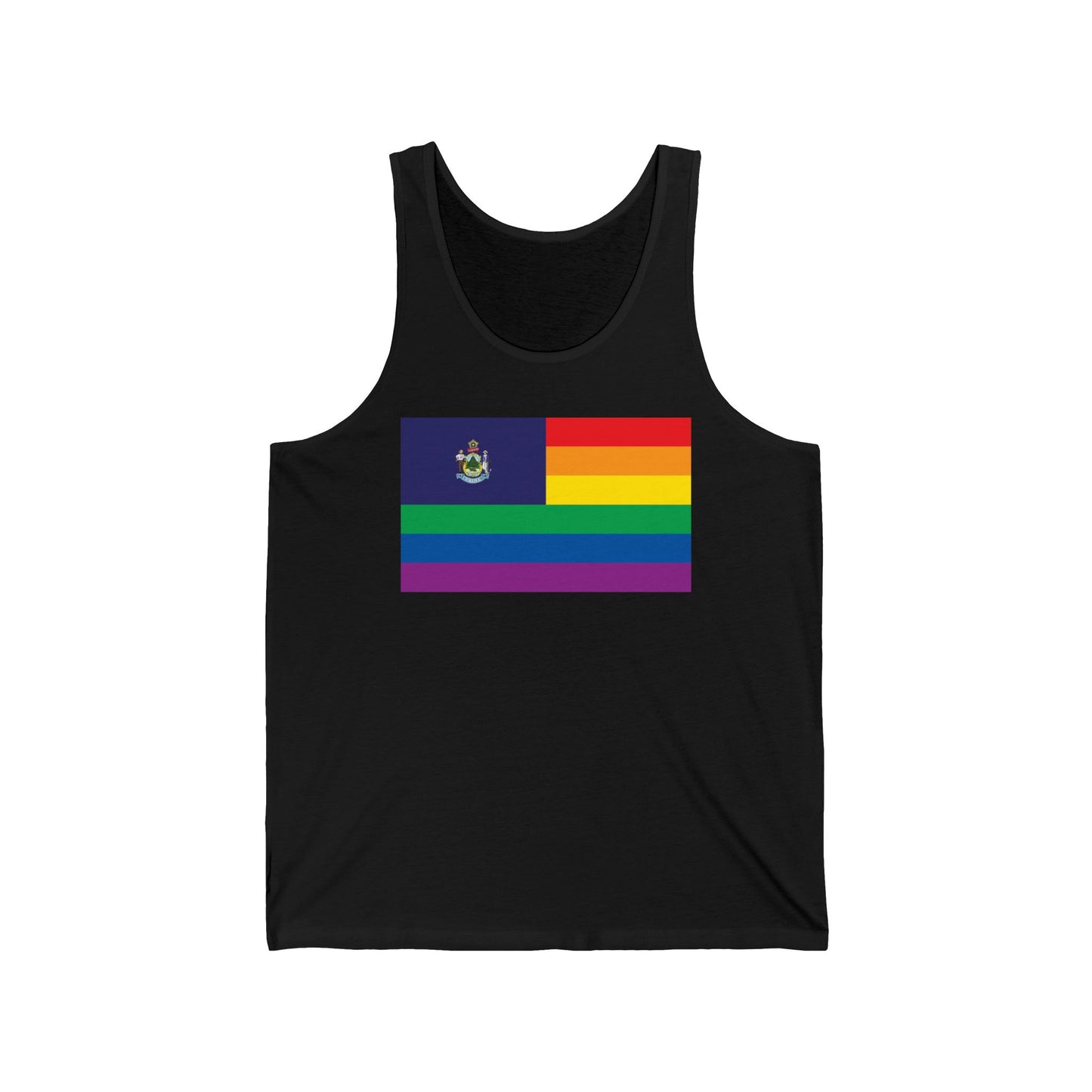 Maine Rainbow Pride Flag Jersey Tank