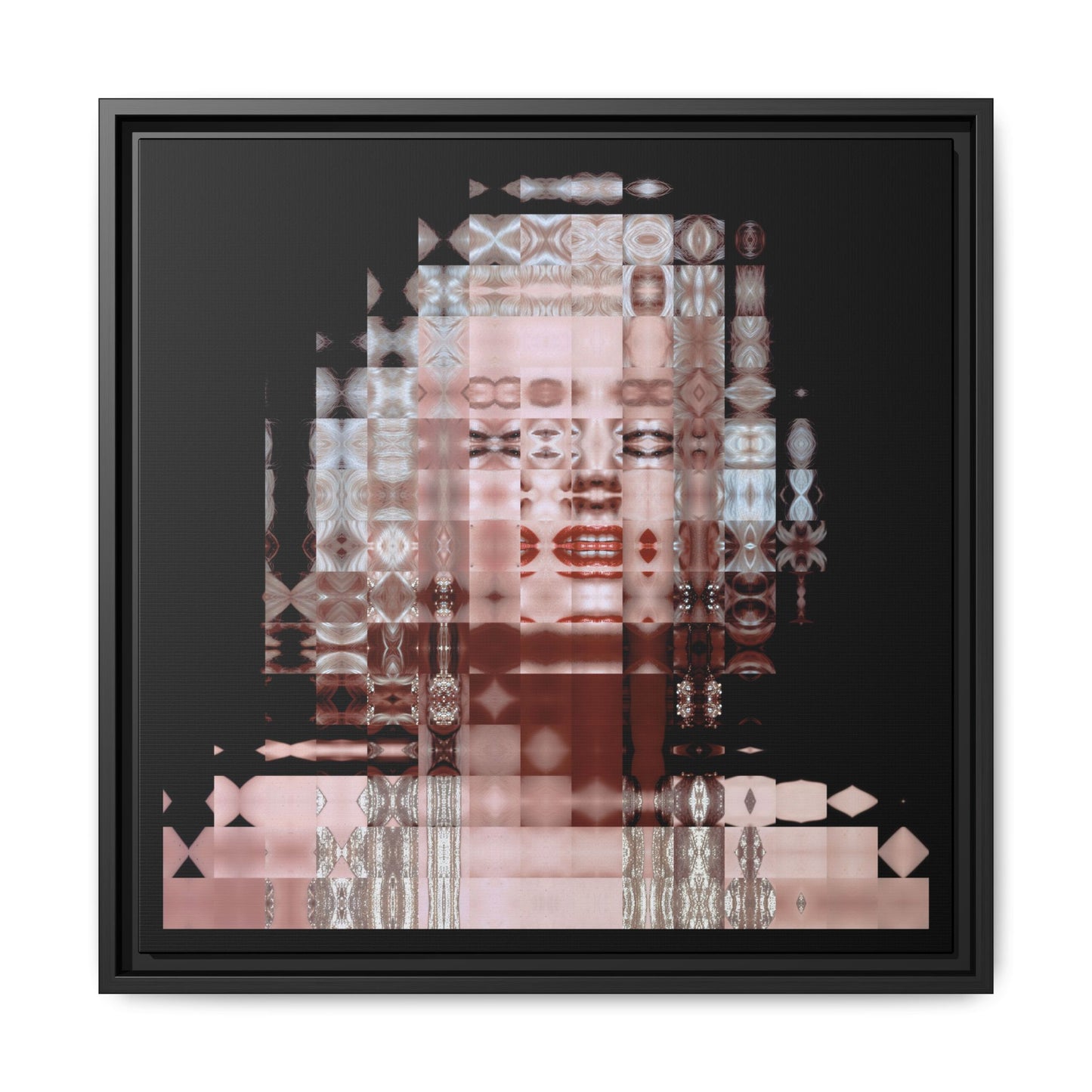 Iconic Movie Star Marilyn Monroe Abstract Portrait Collage Art — Matte Canvas, Framed (Multi-color options)