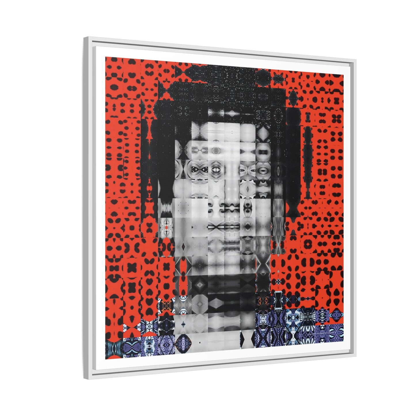 Iconic Foundational Feminist icon Audre Lorde Abstract Portrait Collage Art — Matte Canvas, Framed (Multi-color options)