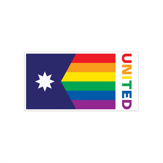 Minnesota Rainbow Pride Flag "UNITED" Bumper Sticker