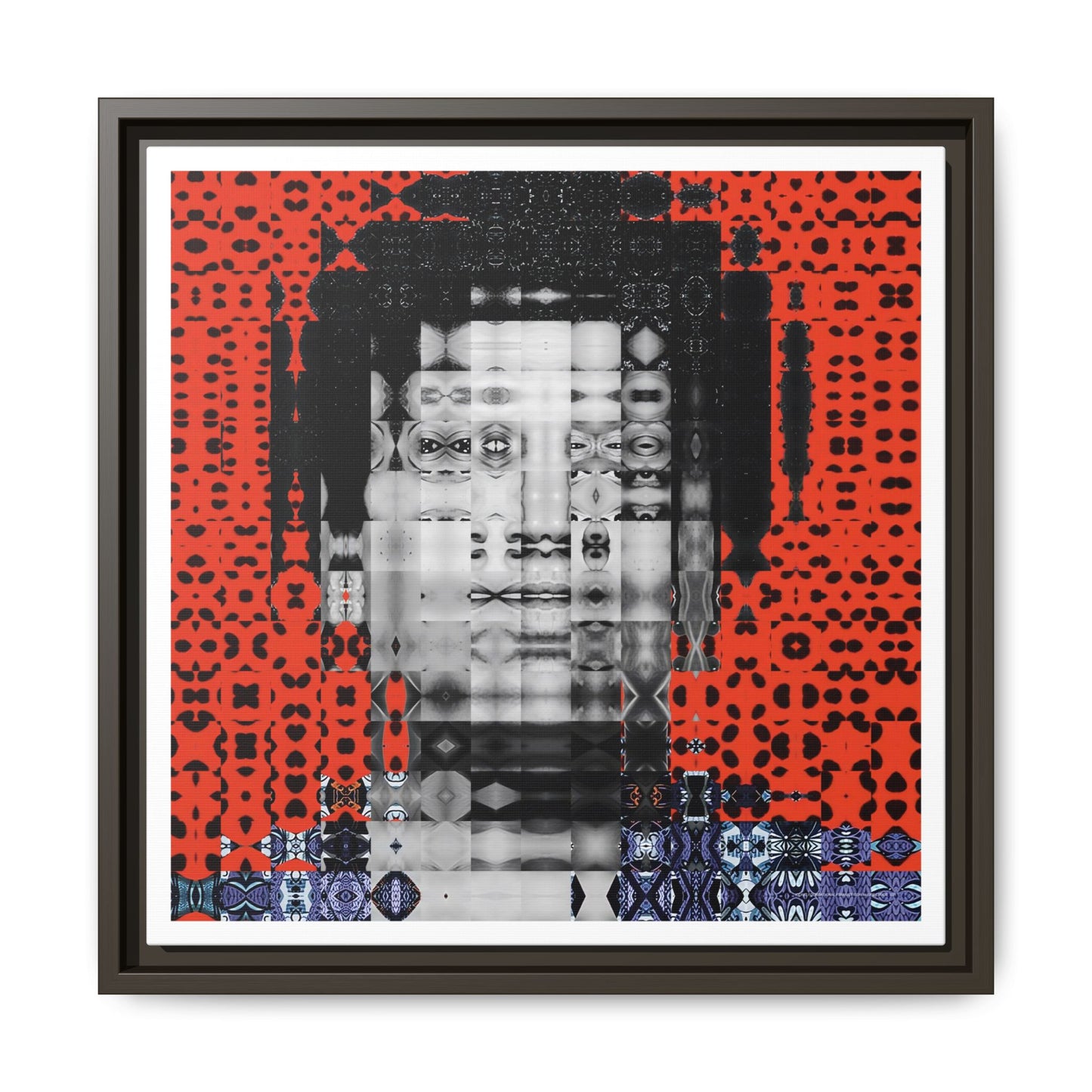 Iconic Foundational Feminist icon Audre Lorde Abstract Portrait Collage Art — Matte Canvas, Framed (Multi-color options)