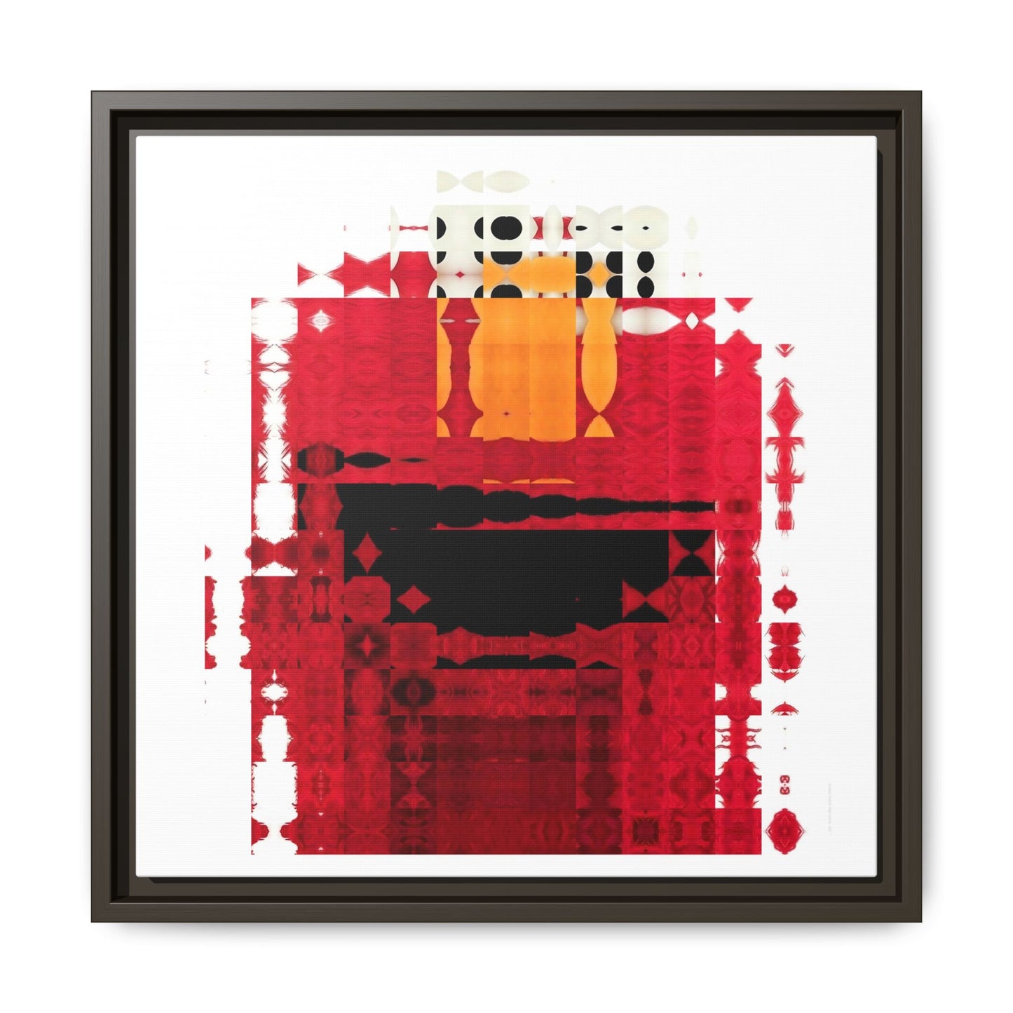Iconic Fuzzy Red Cutie Monster from the Street Abstract Portrait Collage Art — Matte Canvas, Framed (Multi-color options)
