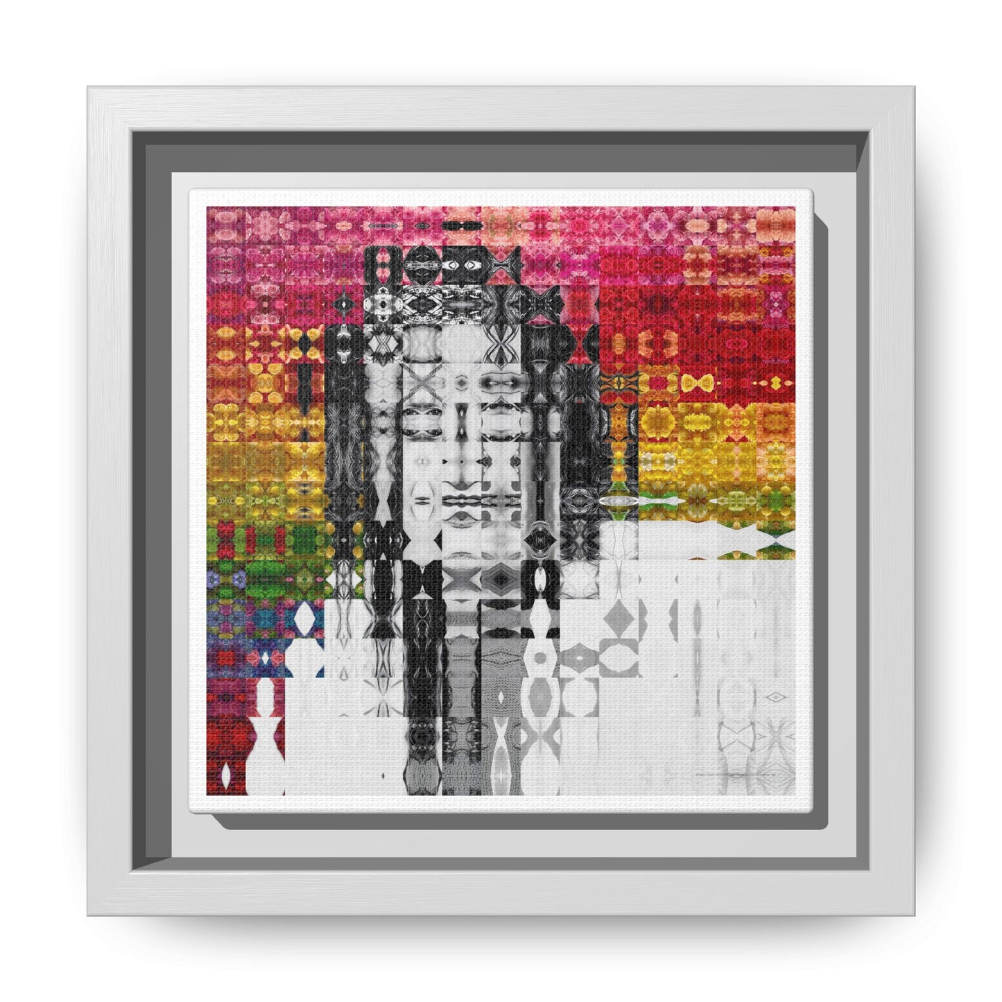 Iconic Voice That Refused Silence, Sylvia Rivera Abstract Portrait Collage Art — Matte Canvas, Framed (Multi-color options)