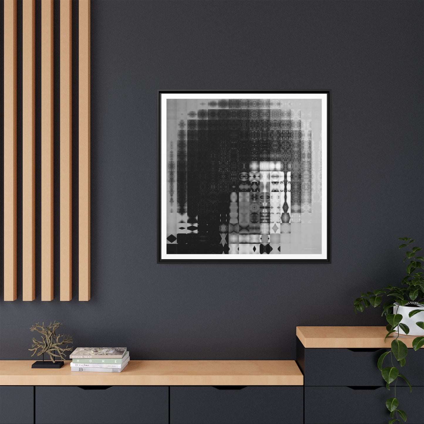 Feminist Icon Angela Davis Abstract Portrait Collage Art — Matte Canvas, Framed (Multi-color options)