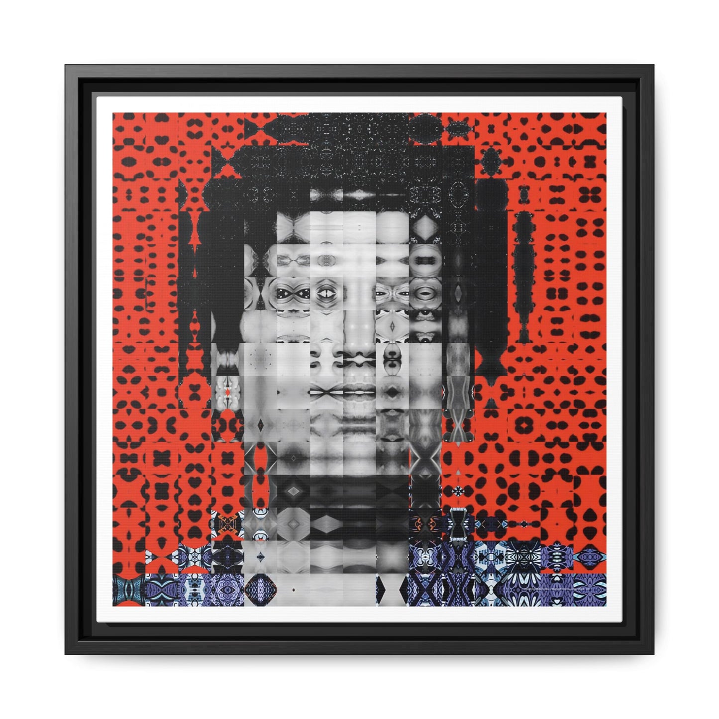 Iconic Foundational Feminist icon Audre Lorde Abstract Portrait Collage Art — Matte Canvas, Framed (Multi-color options)