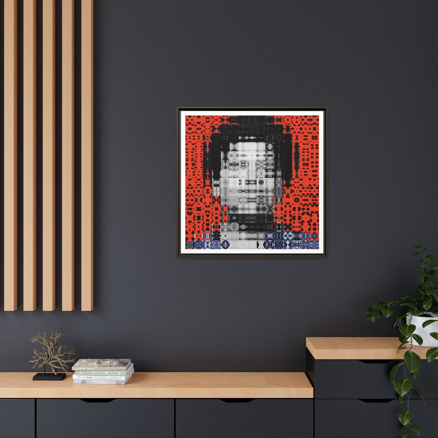 Iconic Foundational Feminist icon Audre Lorde Abstract Portrait Collage Art — Matte Canvas, Framed (Multi-color options)