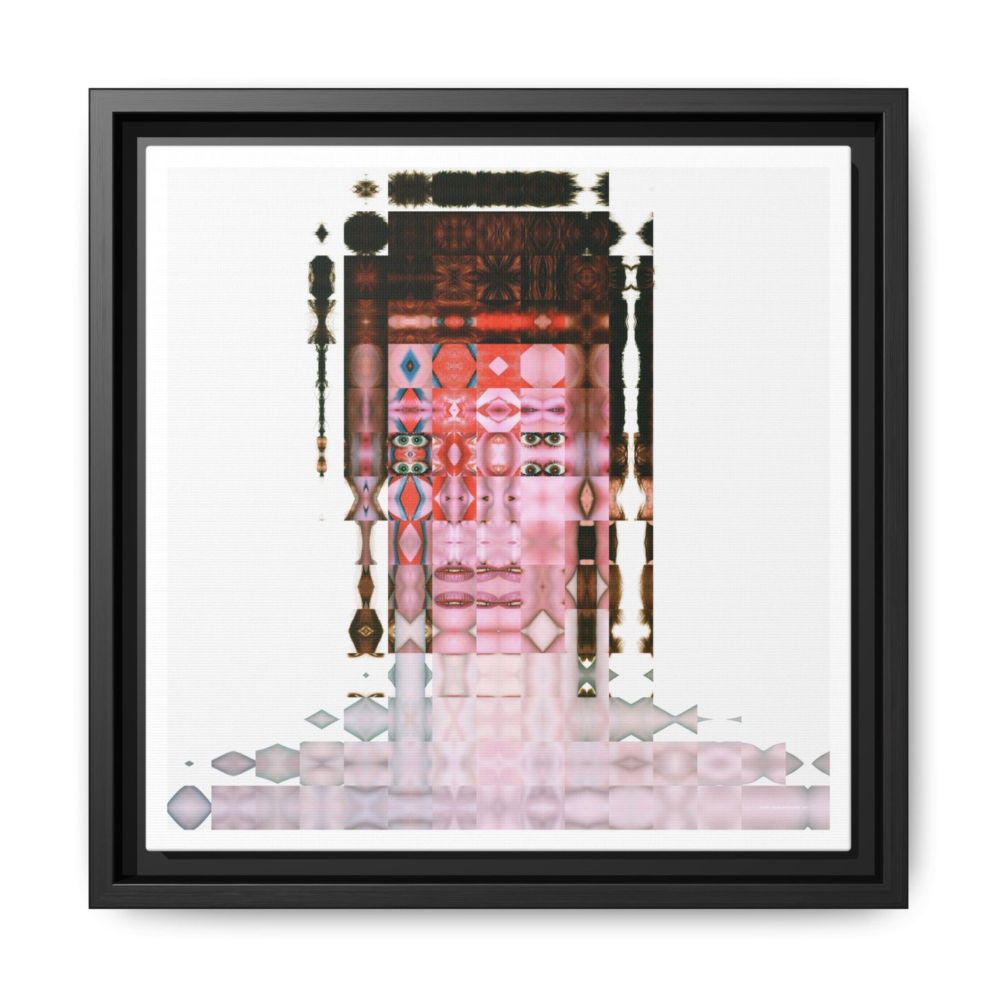 Iconic 70s Glam Rocker Abstract Portrait Collage Art — Matte Canvas, Framed (Multi-color options)