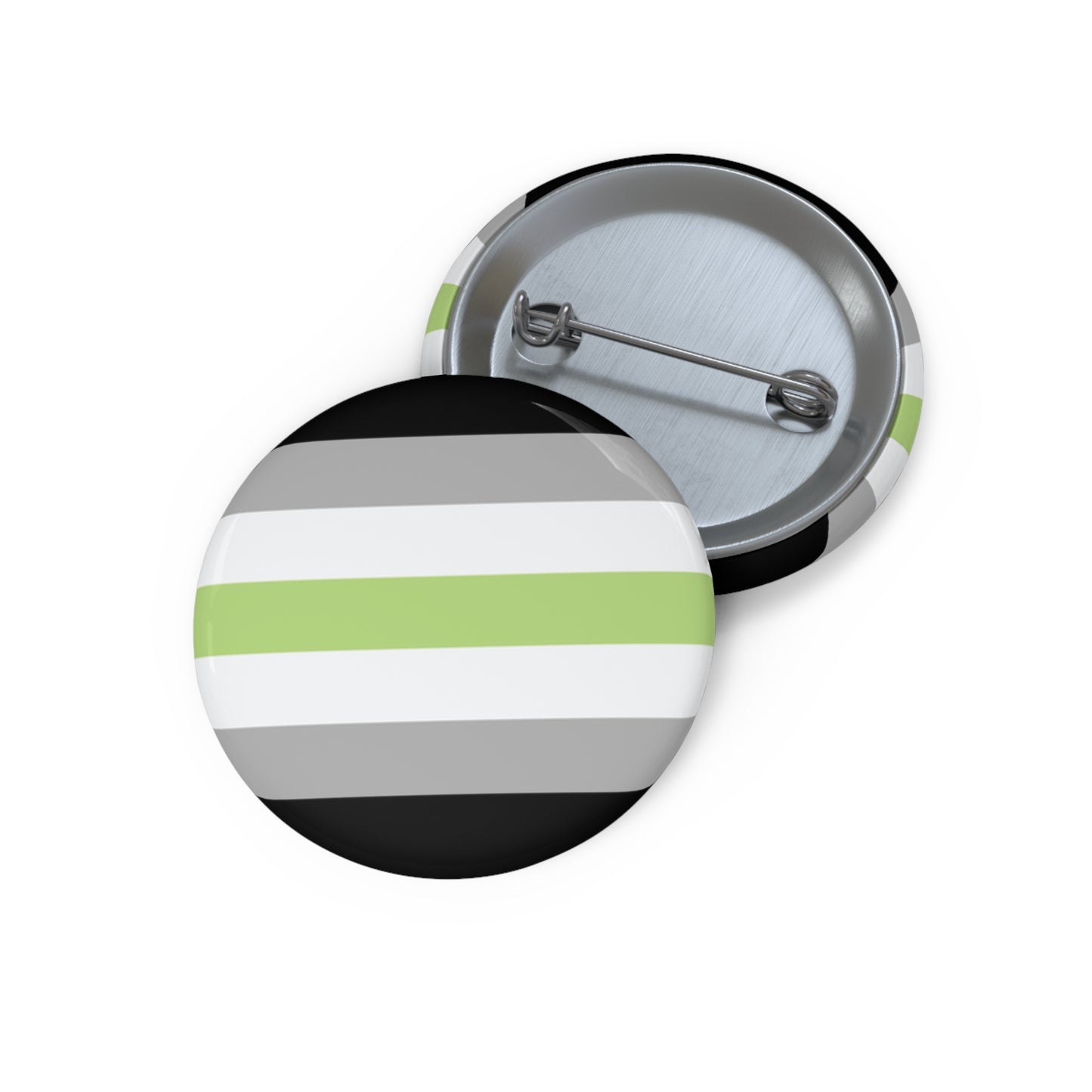 Agender Pride Flag Rainbow Pin Button