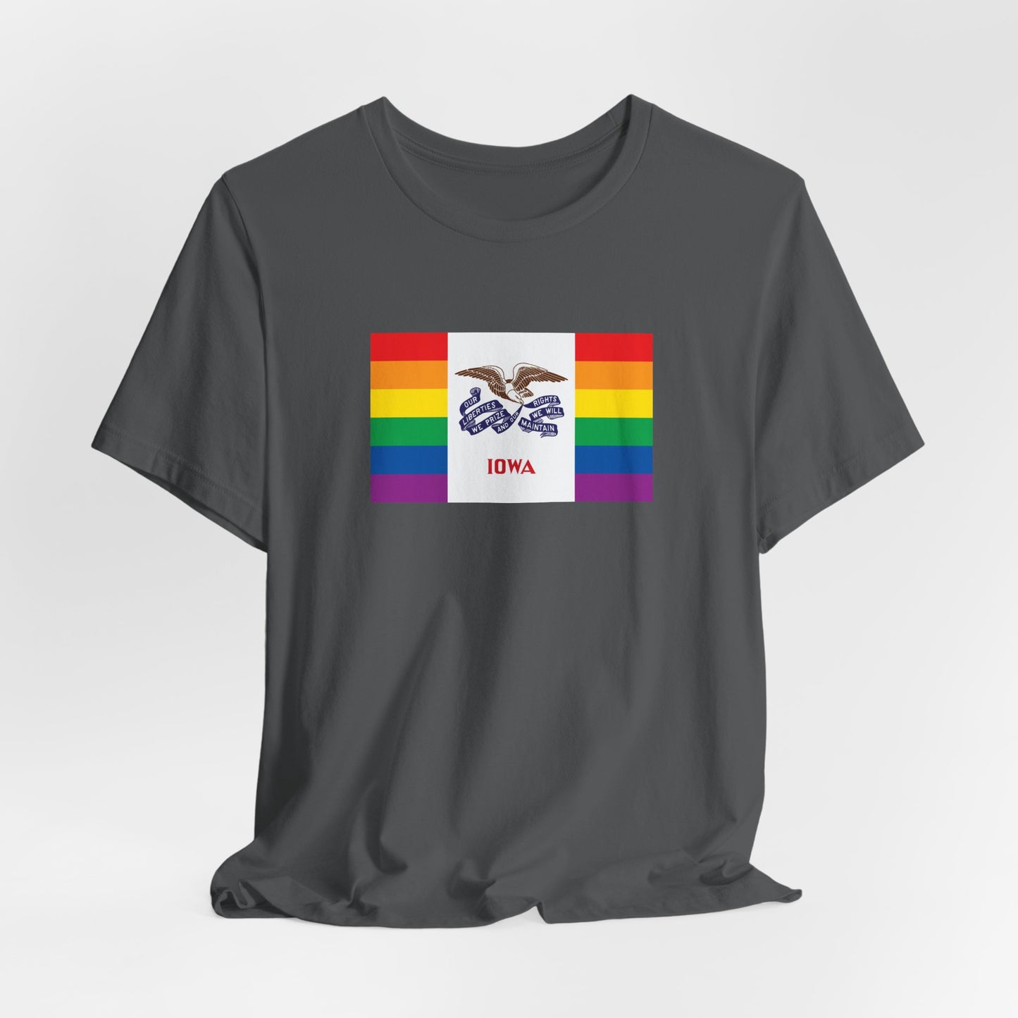 Iowa Rainbow Pride Flag T-shirt, Several Color Options