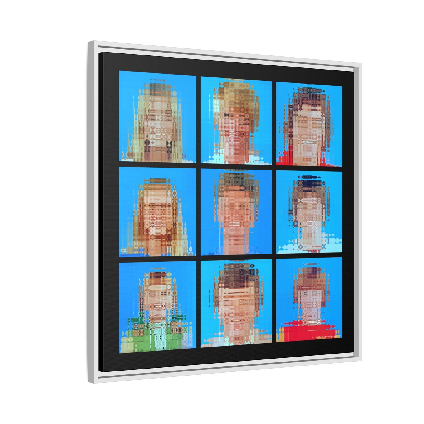 America's Iconic Mid-Century TV Family, Abstract Portrait Collage Art — Matte Canvas, Framed (Multi-color options)
