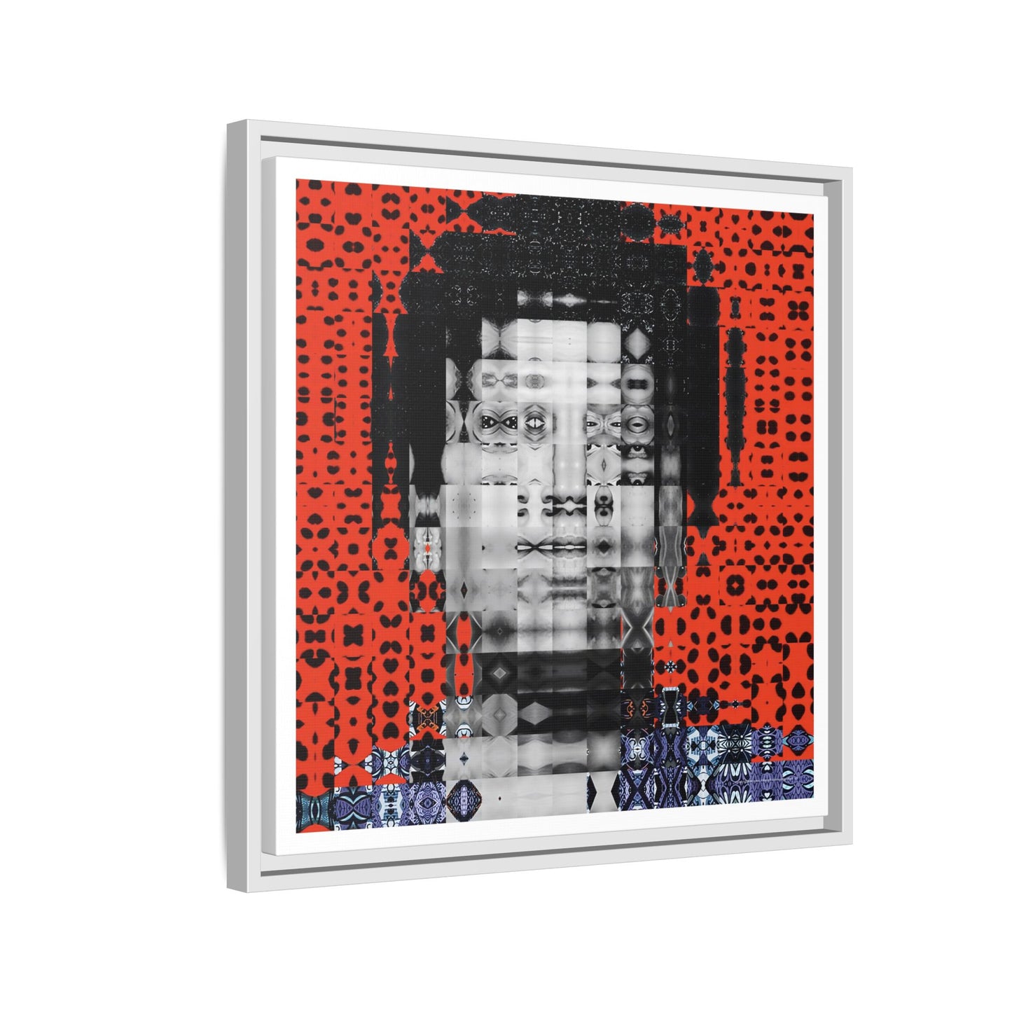 Iconic Foundational Feminist icon Audre Lorde Abstract Portrait Collage Art — Matte Canvas, Framed (Multi-color options)