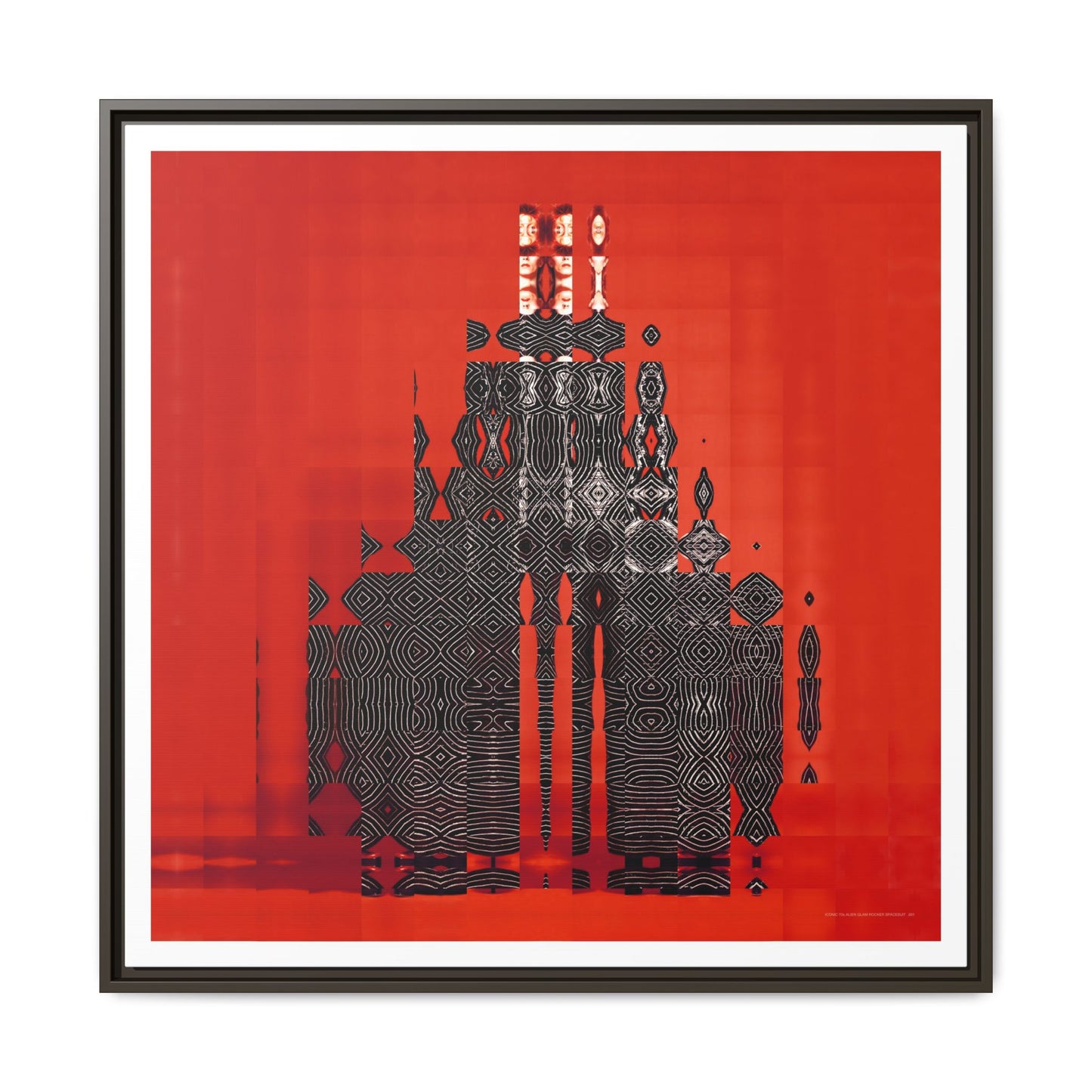 Iconic 70s Alien Glam Rocker Spacesuit Abstract Portrait Collage Art — Matte Canvas, Framed (Multi-color options)