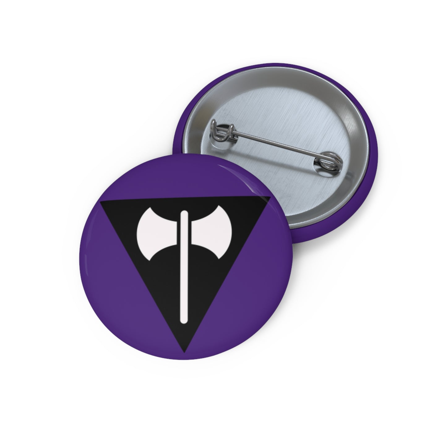Labrys Lesbian Pride Pin Button, Labrys Lesbian Pride Symbol on Lesbian Purple Pride Color