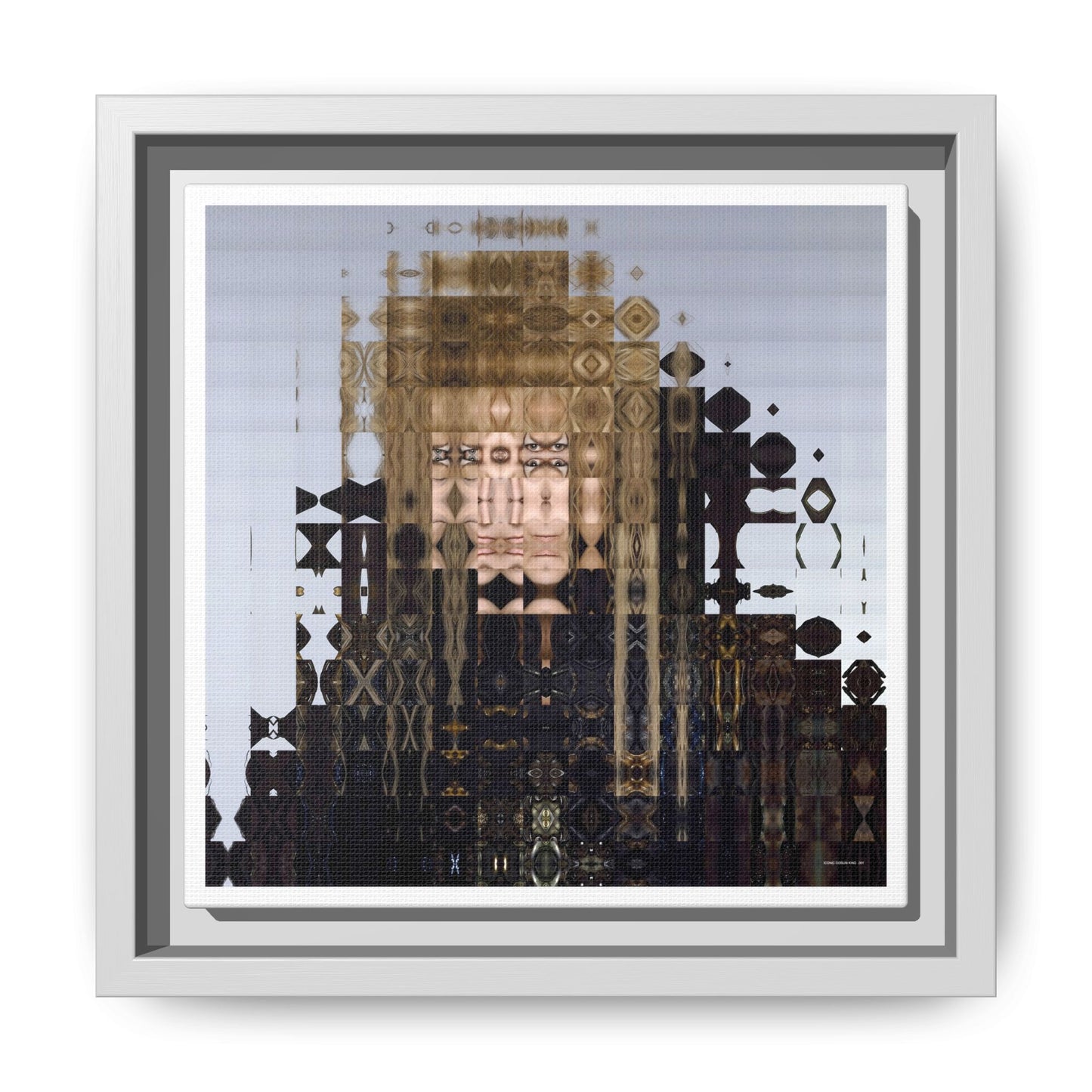 Iconic Goblin King Abstract Portrait Collage Art — Matte Canvas, Framed (Multi-color options)