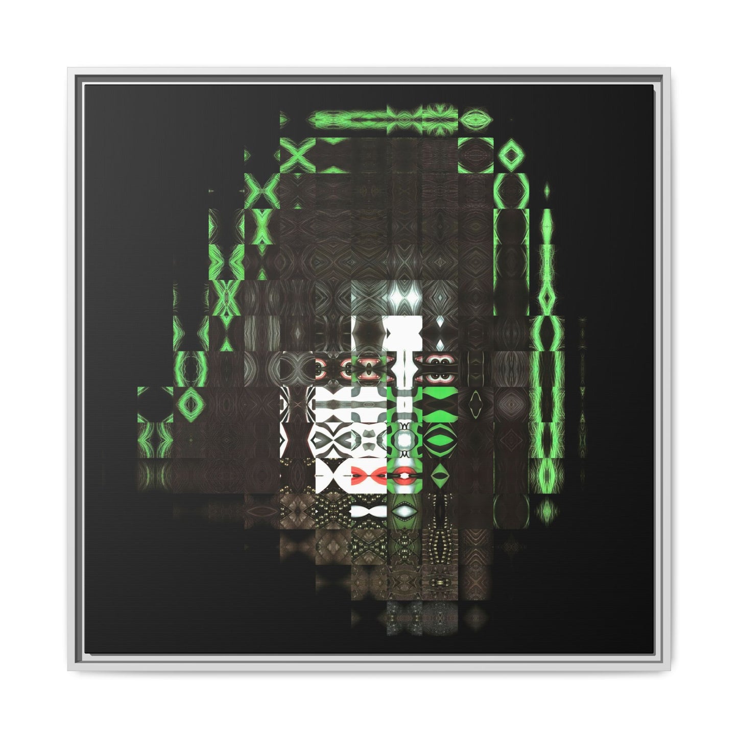Knights In Satan's Service, Catman Abstract Portrait Collage Art — Matte Canvas, Framed (Multi-color options)