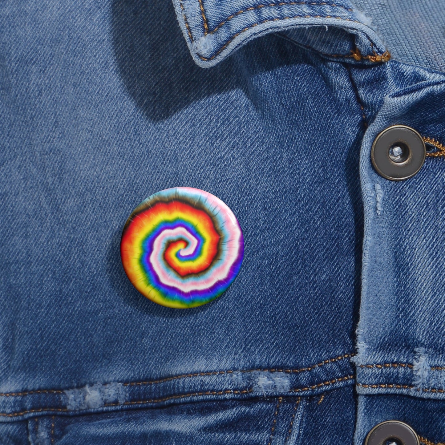 Progress Pride Tie-Dye Pin Button